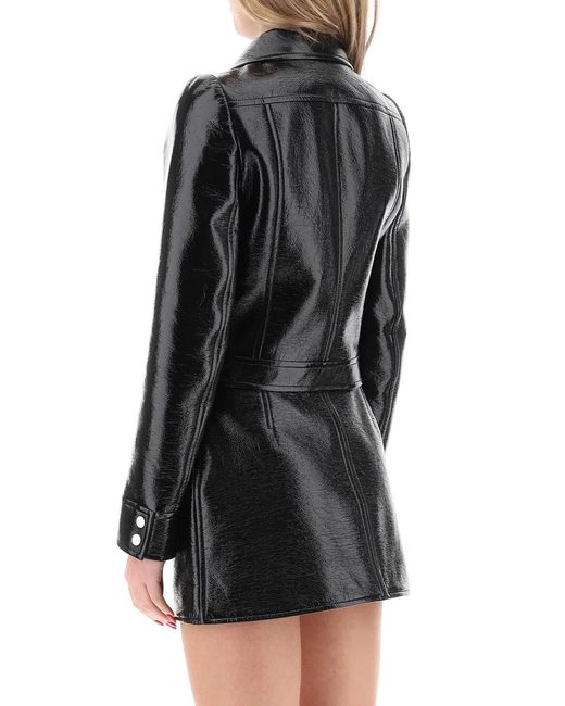 Courreges Black Courregès Reidition Vinyl Logo Appliqué Jacket