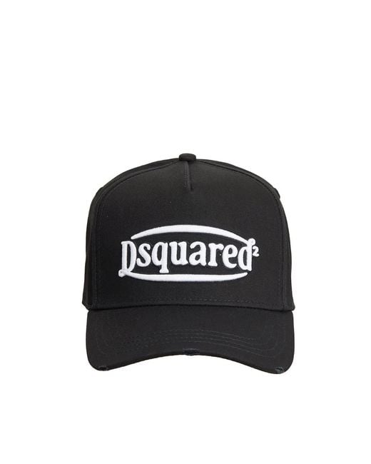 DSquared² Black Baseball Logo Cap for men