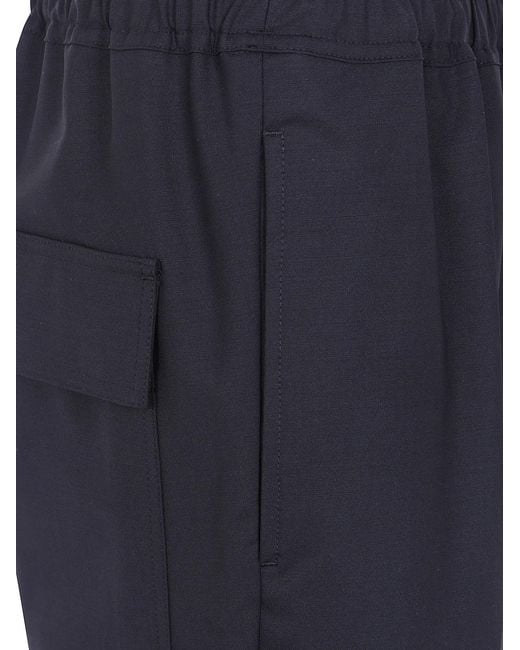 Rick Owens Blue "Drawstring" Slim Long Trousers for men
