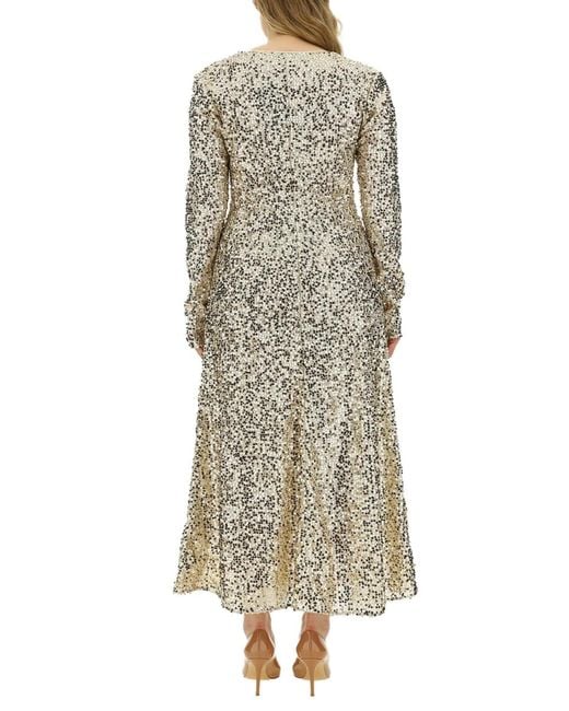 ROTATE BIRGER CHRISTENSEN Natural Rotate Birger Christensen Sequined Dress