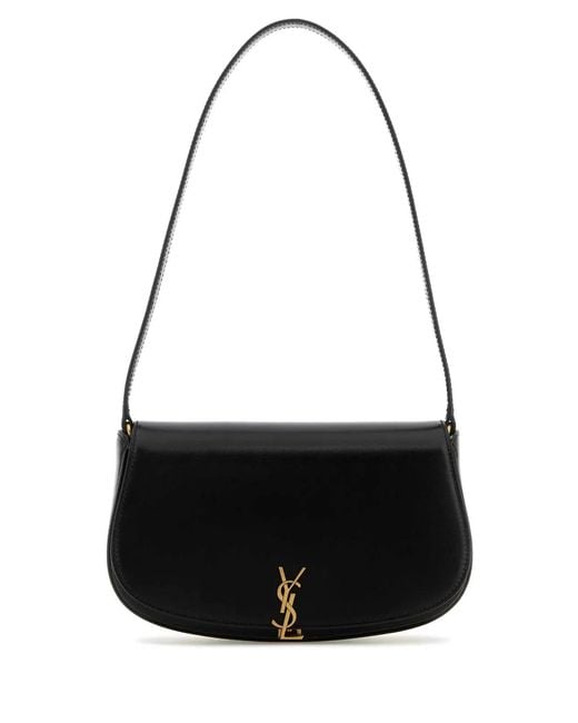 Saint Laurent Black Leather Demi Lune Shoulder Bag