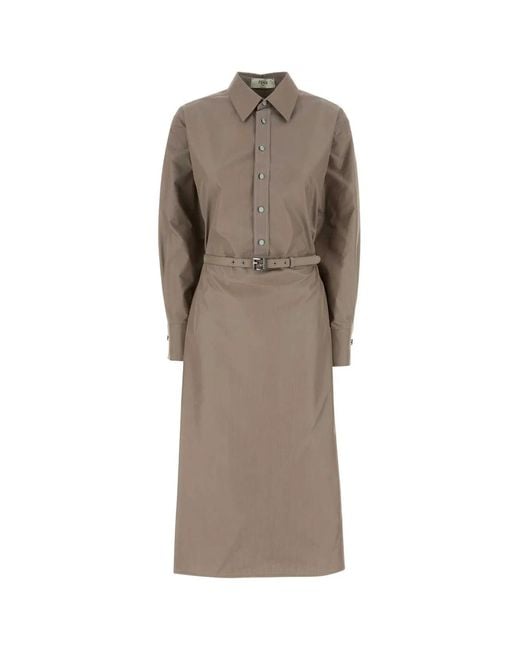 Fendi Brown Striped Dress Open Back