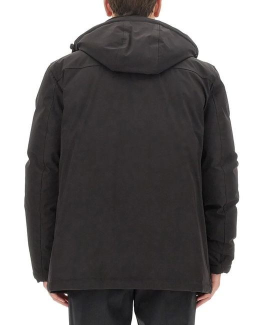 Fay Black Technical Fabric Caban for men