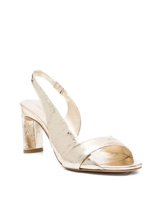 Roberto Del Carlo White "Metis" Sling Back Medium Heel Sandals