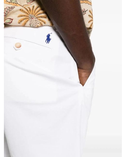 Polo Ralph Lauren White Classic Bermuda Trousers for men