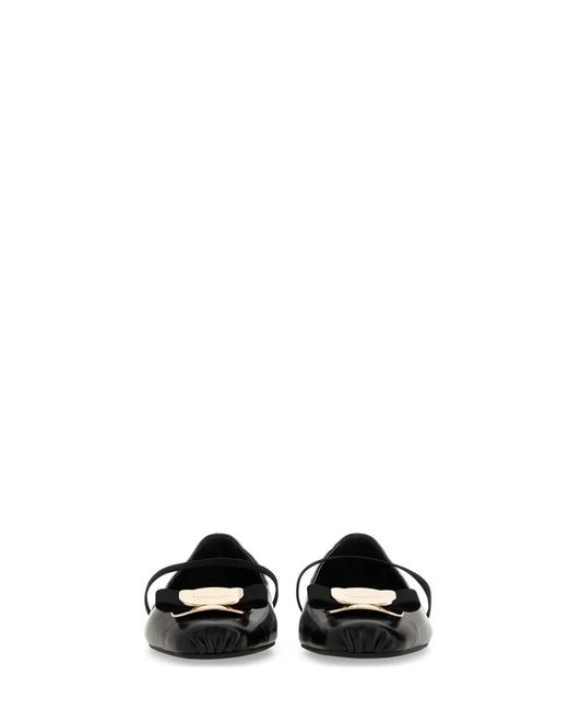 Ferragamo Black Ballerina Zina
