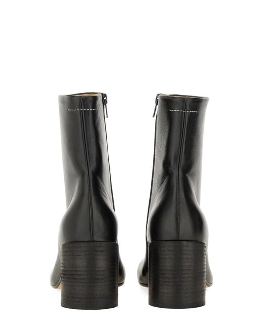 MM6 by Maison Margiela Black Leather Ankle Boots
