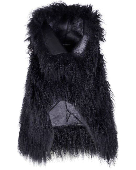 Ann Demeulemeester Black "Bereta" Shearling Waistcoat