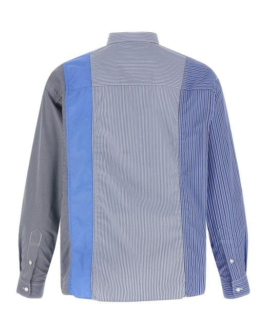 Comme Des Garçons Homme Blue Patchwork Shirt for men