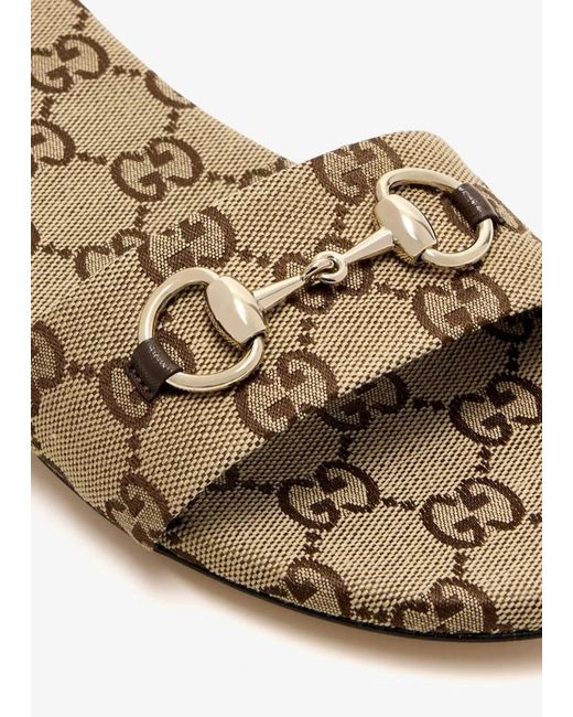 Gucci White Gg Motif Slide Sandals