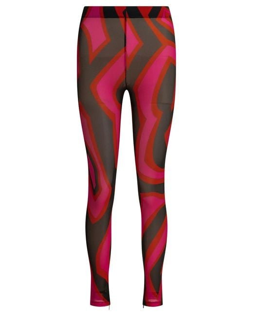 Emilio Pucci Red Marmo Polyamide Elastan Legging