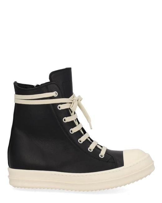 Rick Owens Black Leather Sneaker