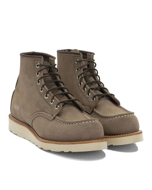 Red Wing Brown Shoes "Classic Moc Toe" Lace-Up Boots for men