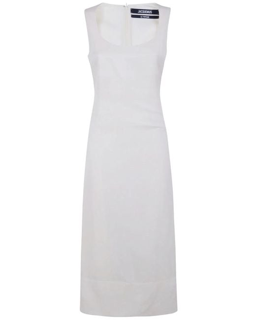 Jacquemus White "La Robe Tablier" Midi Dress