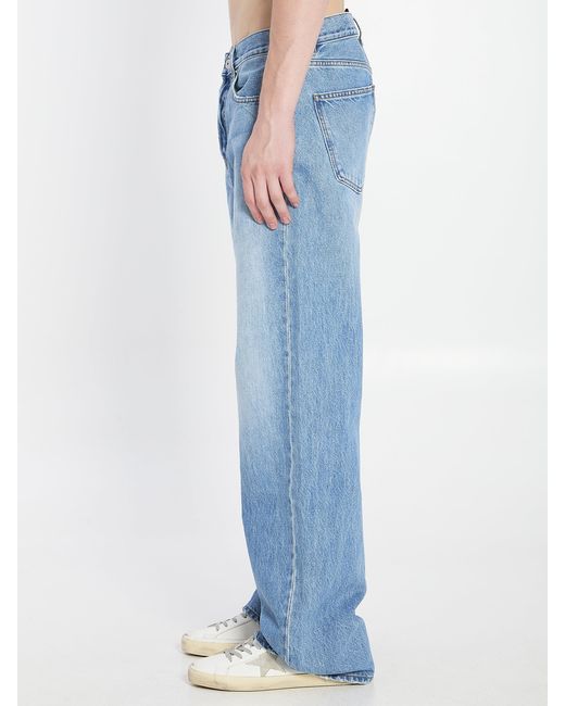Jacquemus Women's Blue Denim Pants De-Nimes Droit