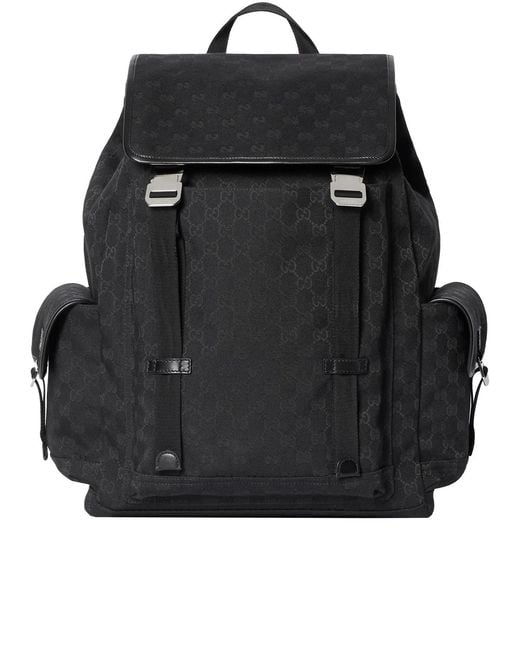 Gucci Black Gg Supreme Fabric Backpack for men
