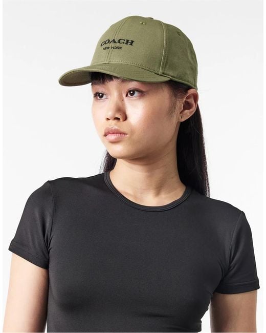 COACH Green Embroidered Logo Baseball Cap