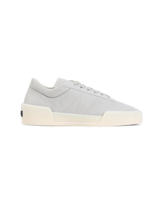 Fear Of God White Light Leather Aerobic Low Sneakers for men