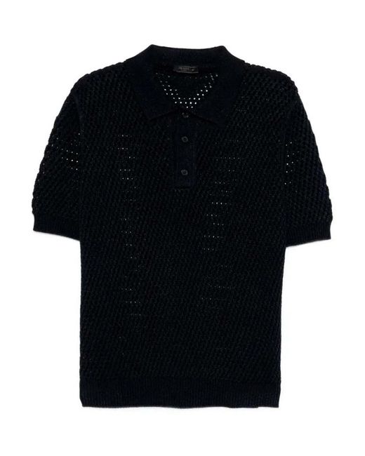 Prada Black Cotton Linen Polo Neck for men