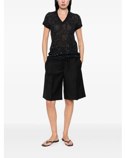 Fabiana Filippi Black Maglia Con Paillettes