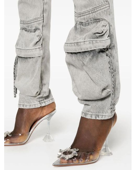 The Attico Gray Light Cotton Denim Trousers