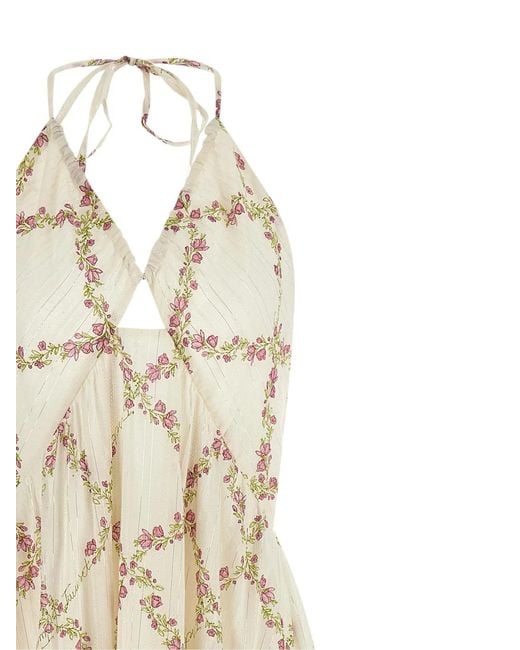 Twinset Metallic Twin Set Floral Printed Dress