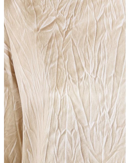 Avant Toi Natural Crumpled Effect Stretch Silk Blouse