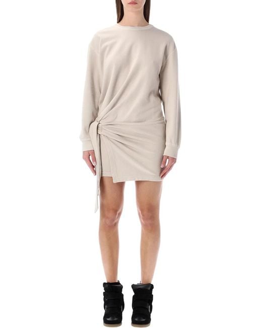 Isabel Marant Natural Isabel Marant Etoile Marant Étoile Zae Cotton Mini Sweatshirt Dress