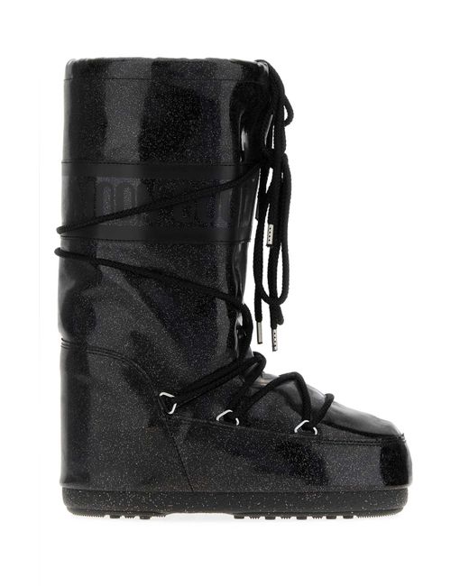 Moon Boot Black Rubber Icon Boots