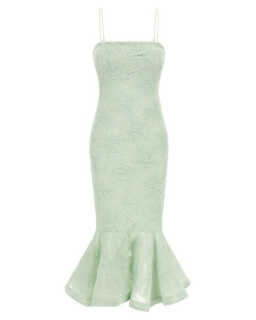 ROTATE BIRGER CHRISTENSEN Green Rotate Birger Christensen 'Flower Mesh Flounce' Dress
