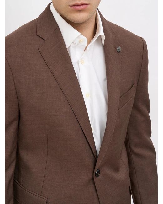 Daniele Alessandrini Brown Single-Breasted Suit for men