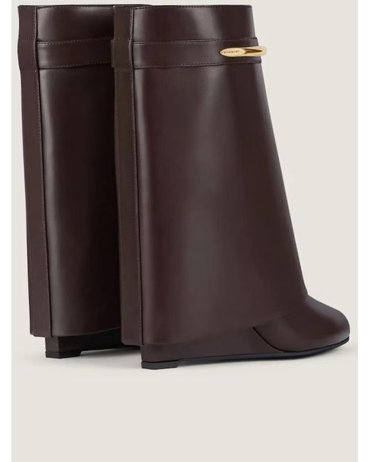 Givenchy Brown Shark Pinch Ankle Boots 90Mm