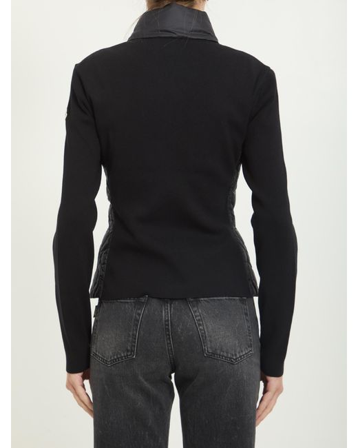 Moncler Black Quilted Zippered Sweater Jacket