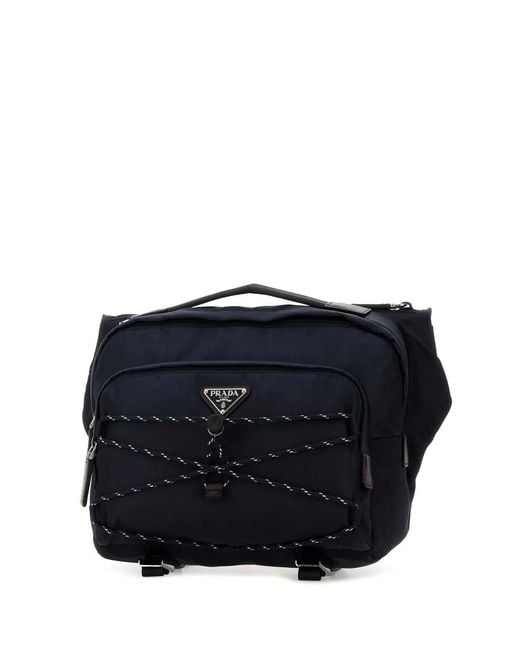 Prada Black Dark Re-Nylon Speedrock Belt Bag for men