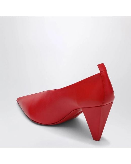 Loewe Red Origami Cubic Pumps
