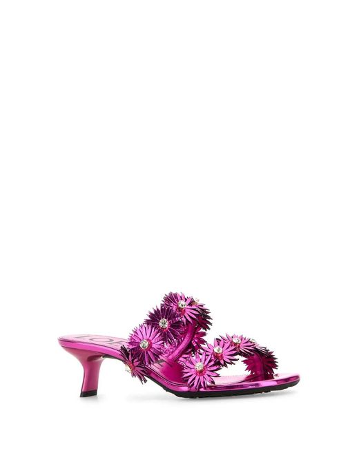 Loewe Pink Petal Flower Crystal Sandal 45