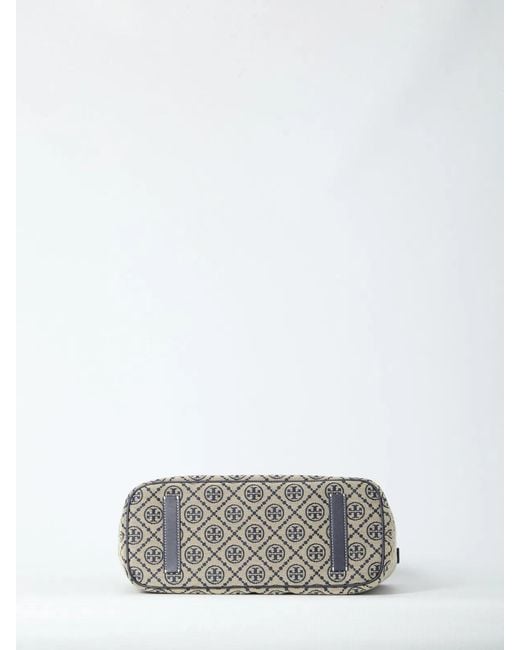 Tory Burch Gray T Monogram Tote Bag Small