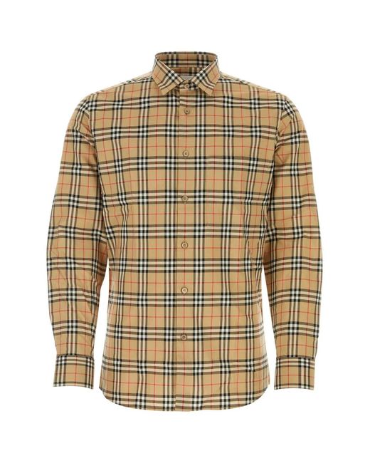 Burberry Multicolor Embroidered Poplin Shirt for men