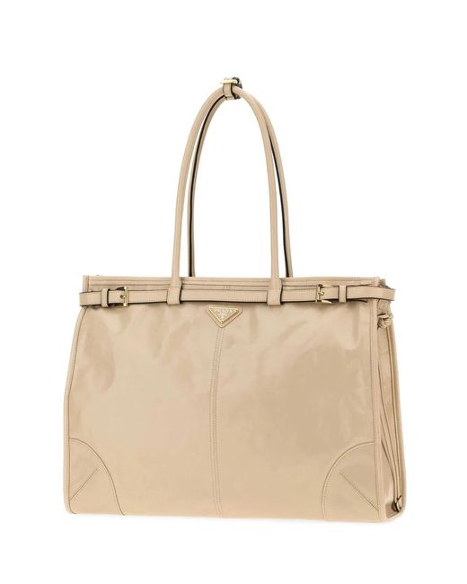 Prada Natural Sand Leather Shoulder Bag