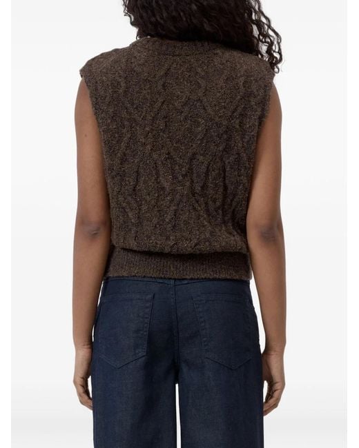 Closed Brown Crew Neck Sleeveless