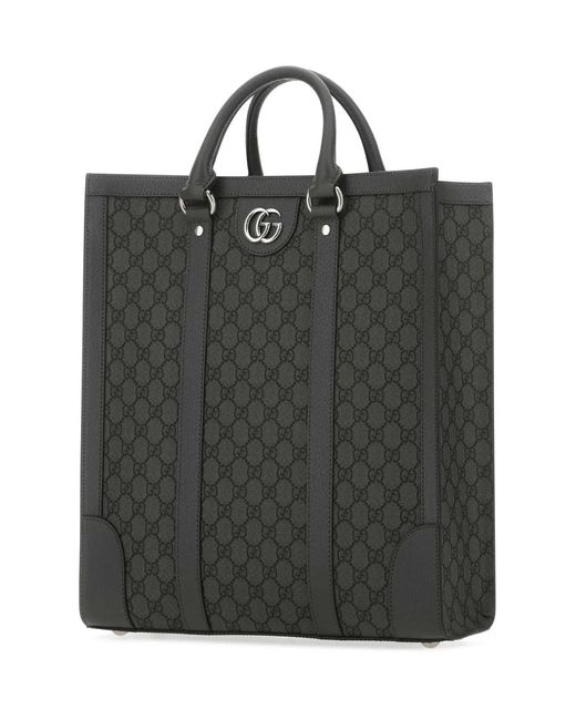 Gucci Black Gg Supreme Fabric And Leather Ophidia Shopping Bag for men