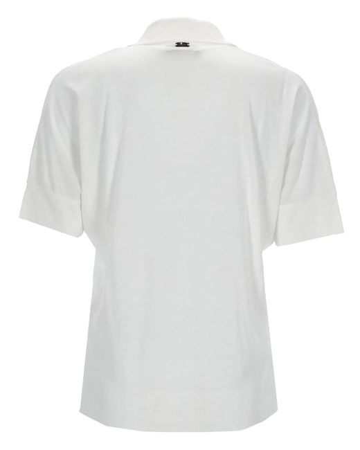 Herno White Cotton Blend Polo Shirt