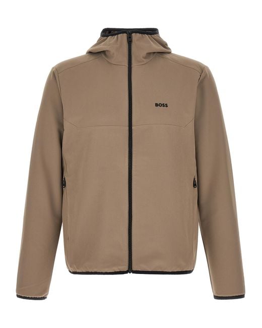 Boss Brown 'Litewear' Hooded Jacket for men