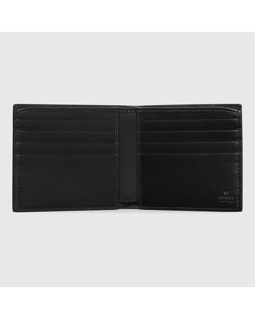 Gucci Black Embossed Leather Bifold Wallet for men
