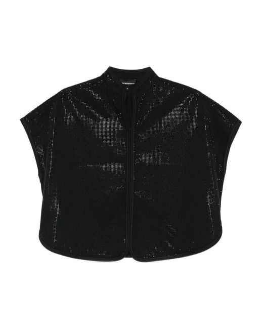Emporio Armani Black Studded Cropped Top