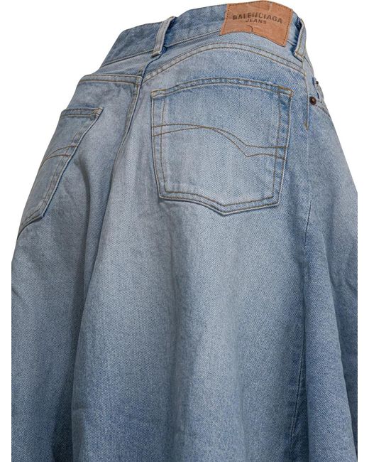 Balenciaga Blue "Godet" Long Skirt