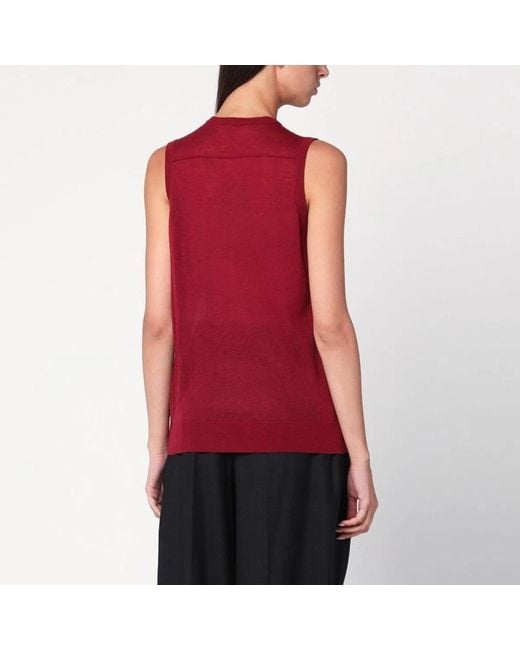 6397 Red Bordeaux Semi-Sheer Tank Top