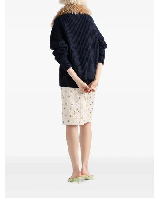 Prada Blue Wool Cashmere Sweater