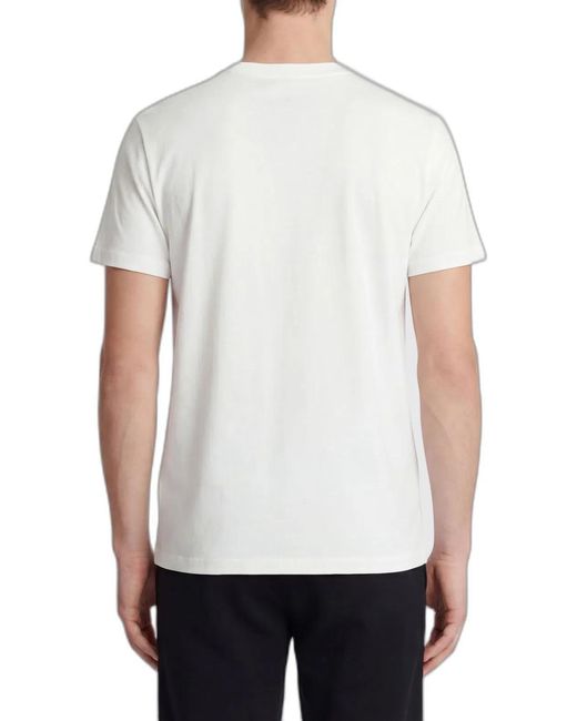 Balmain White Lettre Flocked T-Shirt for men