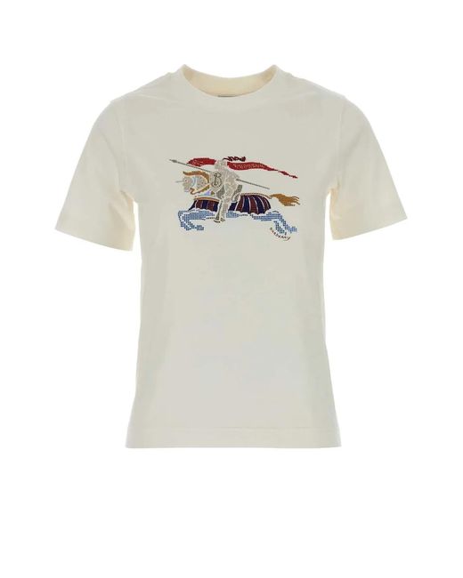 Burberry White Cotton T-Shirt
